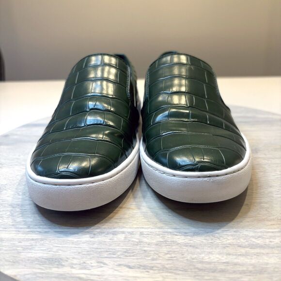 Michael Kors Keaton Moss Green Slip On Crocodile Embossed Sneakers US Size 8 M - Picture 4 of 11